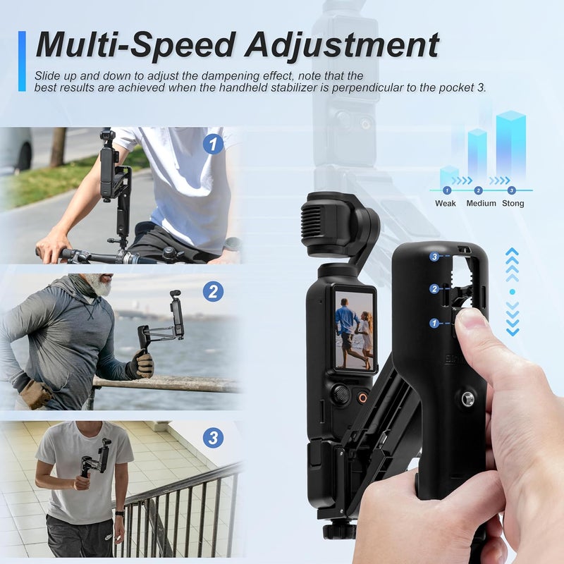 STARTRC OSMO Pocket 3 مثبت يدوي، مقبض حامل مضاد للاهتزاز بزاوية صغيرة، حقيبة تخزين واقية لملحقات DJI Osmo Pocket 3 لمبدعي الفيديو والتصوير المباشر - Image 2